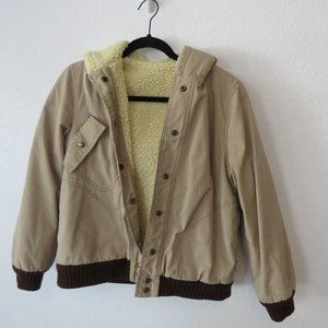 Brown Winter jacket fur lined with hood